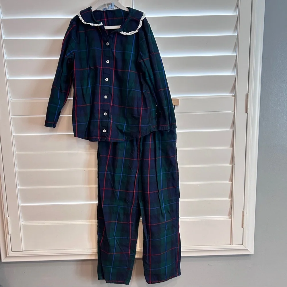Hill House Home The Tiny Cypress Set in Juniper Tartan Size 9/10